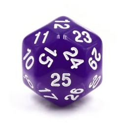 D30 Purple Single Die 30 Sided/s by HDdice | HengDadice (Online Only)