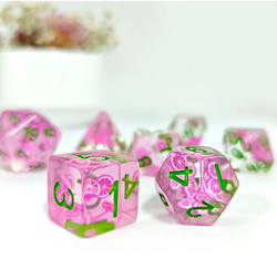 Dragon Fruit Themed Dice | 7-Dice Resin Dice Set Dnd Role Playing Set (Online Only)