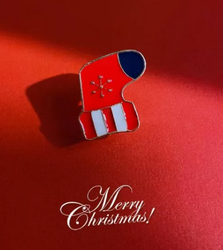 6-Pack Christmas Lapel Pin Set | Santa, Christmas Tree, Stocking, Deer, Snowflake, Festive Cane (Online Only)