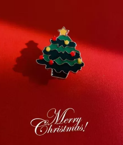 6-Pack Christmas Lapel Pin Set | Santa, Christmas Tree, Stocking, Deer, Snowflake, Festive Cane (Online Only)
