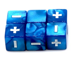 Pearl Blue Fudge Dice | 16mm Dice with White Plus / Minus and Blank Sides (Online Only)