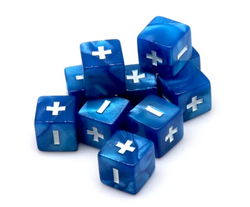 Pearl Blue Fudge Dice | 16mm Dice with White Plus / Minus and Blank Sides (Online Only)