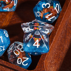 The Enchanted Kitty Cat Dice Set | 7-Dice DND Feline Themed Dice (Online Only)