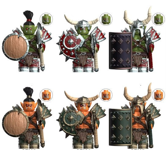 Orc Warrior Clan Custom Minifigure Set (6-Pack) (ONLINE ORDER ONLY)