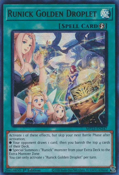 Runick Golden Droplet [MP23-EN247] Ultra Rare (ONLINE ORDER ONLY)
