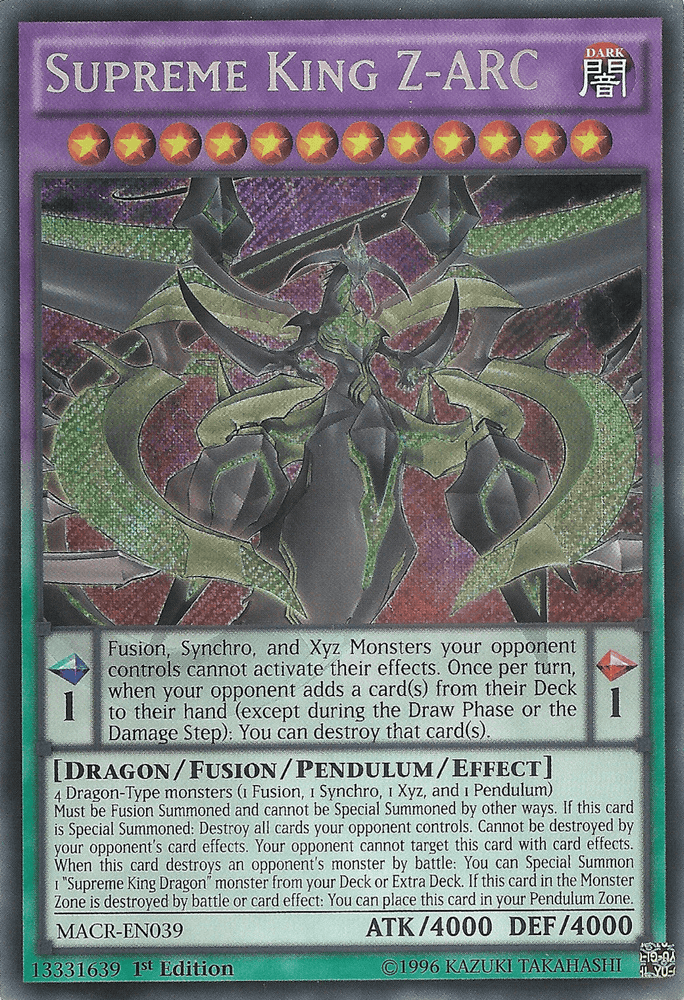 Supreme King Z-ARC [MACR-EN039] Secret Rare (ONLINE ORDER ONLY)