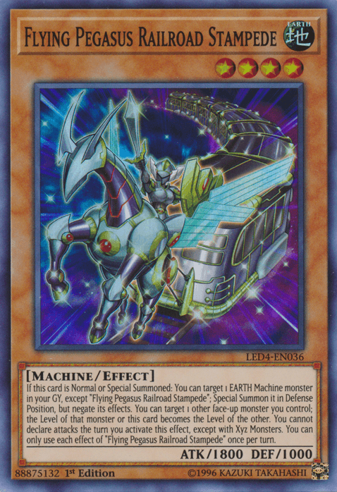Flying Pegasus Railroad Stampede [LED4-EN036] Super Rare (ONLINE ORDER ONLY)