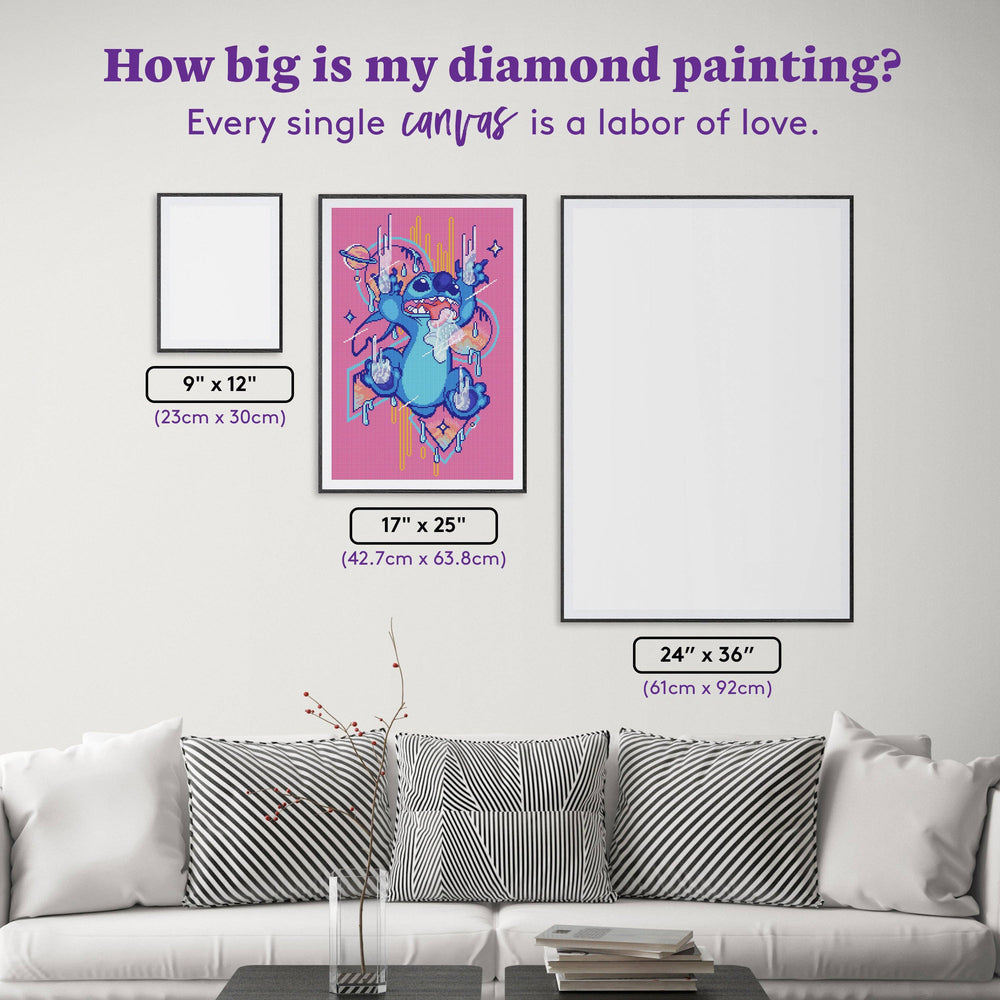 Diamond Art Club – Retro Stitch Licensed Disney Diamond Painting (Round Drill, 17" x 25") (ONLINE ORDER ONLY)