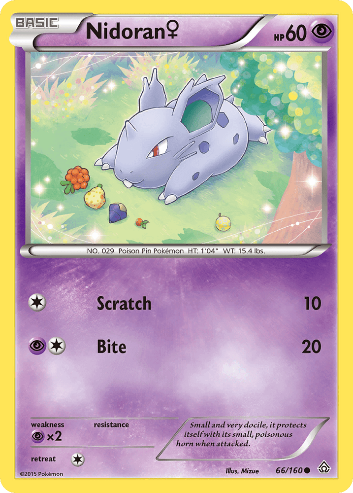 Nidoran (66/160) (Female) [XY: Primal Clash] (Online Only)