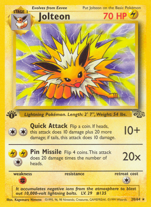 Jolteon (20/64) [Jungle 1st Edition] (Online Only)