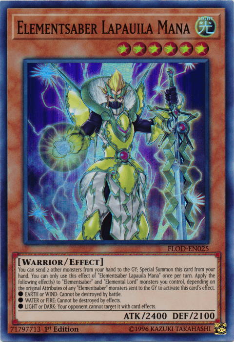 Elementsaber Lapauila Mana [FLOD-EN025] Super Rare (ONLINE ORDER ONLY)