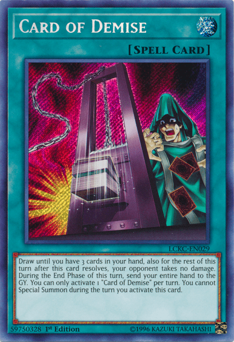 Card of Demise [LCKC-EN029] Secret Rare (ONLINE ORDER ONLY)