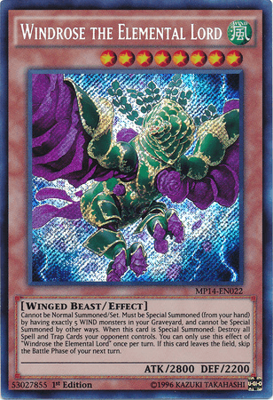 Windrose the Elemental Lord [MP14-EN022] Secret Rare (ONLINE ORDER ONLY)