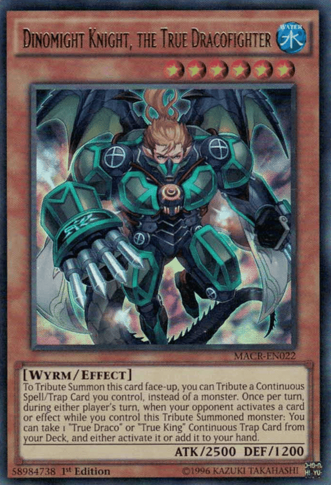 Dinomight Knight, the True Dracofighter [MACR-EN022] Ultra Rare (ONLINE ORDER ONLY)