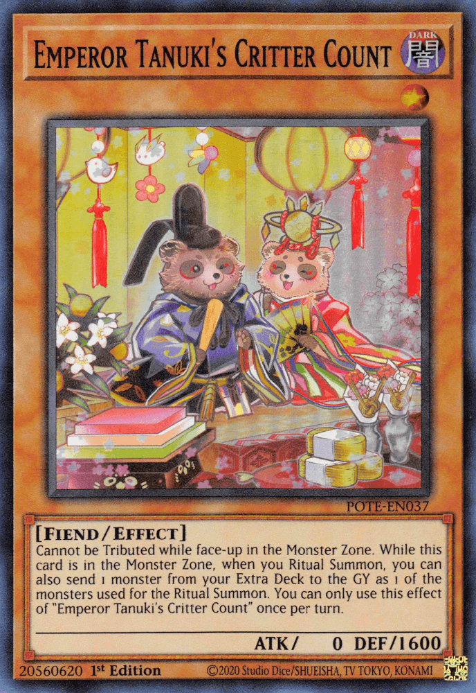 Emperor Tanuki's Critter Count [POTE-EN037] Super Rare (ONLINE ORDER ONLY)