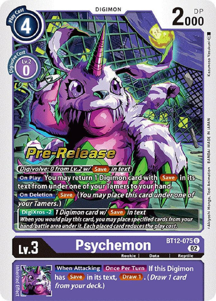 Psychemon [BT12-075] [Across Time Pre-Release Cards] (ONLINE ORDER ONLY)