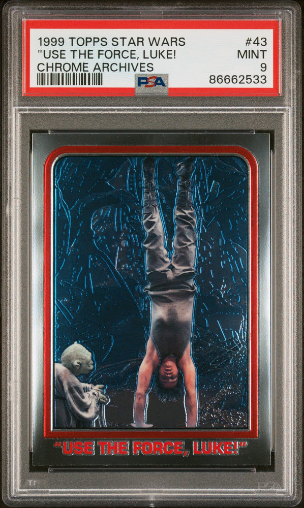 1999 TOPPS CHROME STAR WARS CHROME ARCHIVES "USE THE FORCE, LUKE!" CHROME ARCHIVES #43 - PSA 9 (Online Order Only)