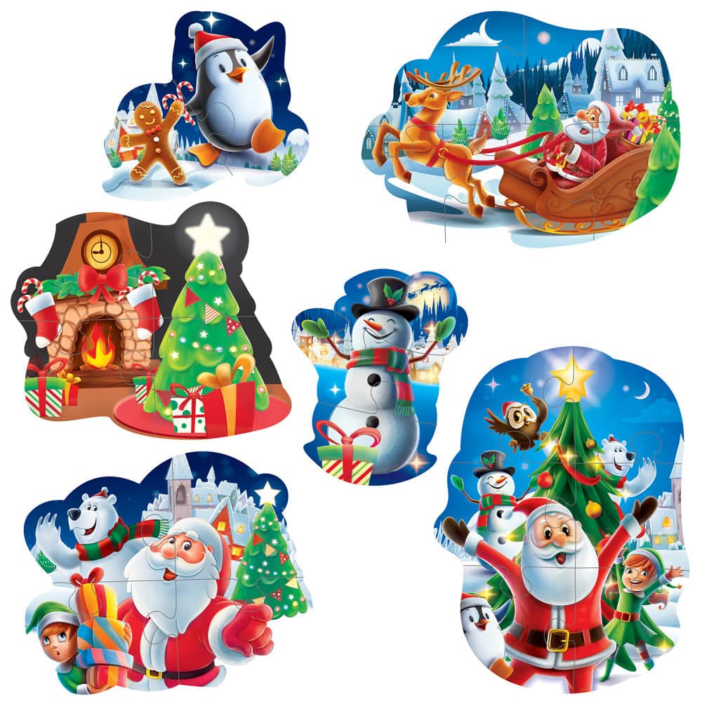Candy Cane Kingdom - Christmas Fun Mini Shaped Puzzles 6-Pack