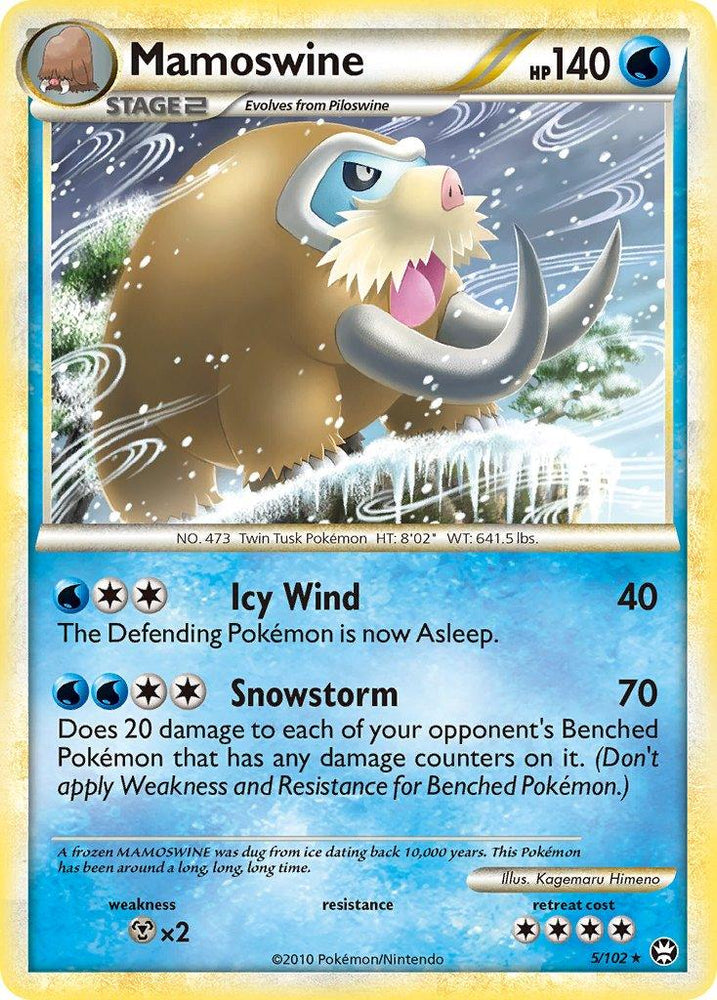 Mamoswine (5/102) (Cracked Ice Holo) (Theme Deck Exclusive) [HeartGold & SoulSilver: Triumphant] (Online Only)
