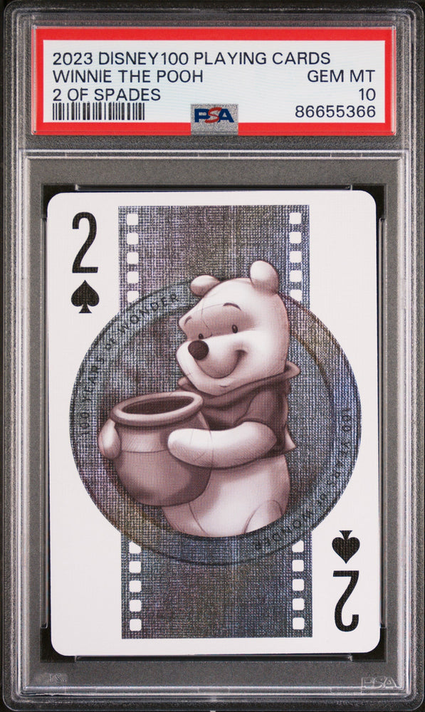 2023 DISNEY 100 PLAYING CARDS WINNIE THE POOH 2 OF SPADES PSA 10 (Online Order Only)