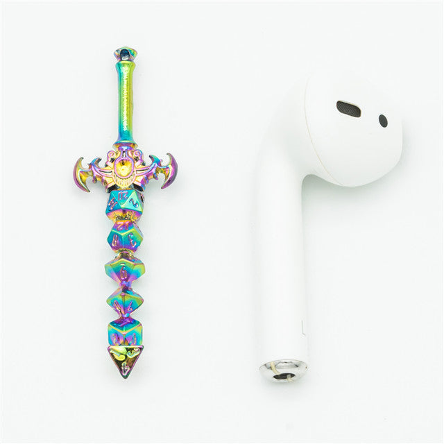 Dice Sword Rainbow 46mm x 9mm Trinket Novelty (Online Only)