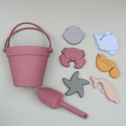 Silicone Beach Toys with Bucket, Shovel and Molds (ONLINE ORDER ONLY)