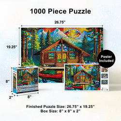 Stained Glass - Cabin Spectrum 1000 Piece Jigsaw Puzzle