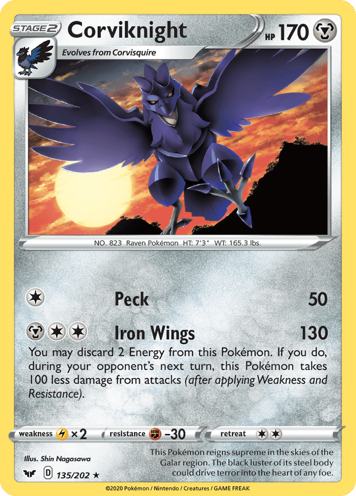 Corviknight (135/202) [Sword & Shield: Base Set] (Online Only)