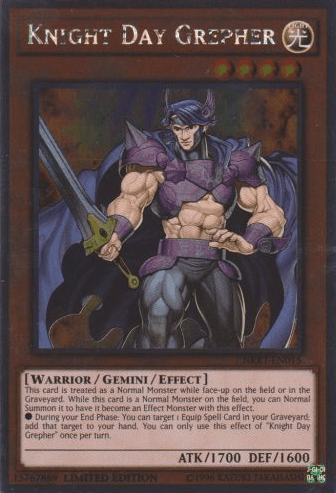 Knight Day Grepher [NKRT-EN015] Platinum Rare (ONLINE ORDER ONLY)