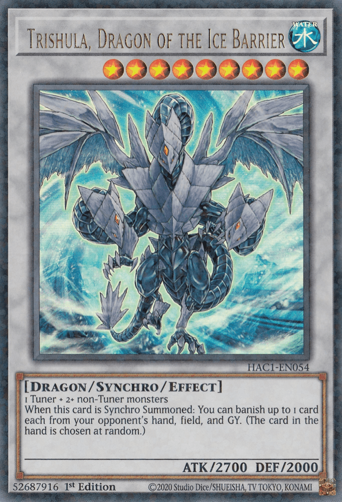 Trishula, Dragon of the Ice Barrier (Duel Terminal) [HAC1-EN054] Parallel Rare (ONLINE ORDER ONLY)
