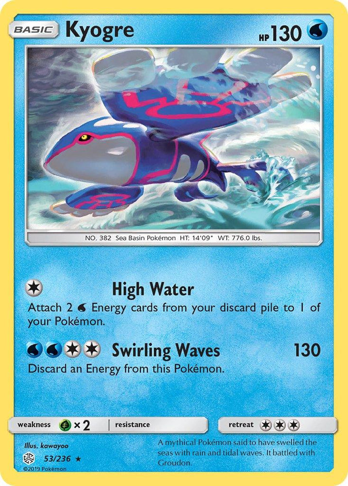Kyogre (53/236) (Cracked Ice Holo) (Theme Deck Exclusive) [Sun & Moon: Cosmic Eclipse] (Online Only)