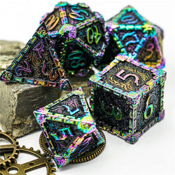 Black Rainbow Metal Dice（Dagger of Venom）7-Dice Udixi RPG (Online Only)