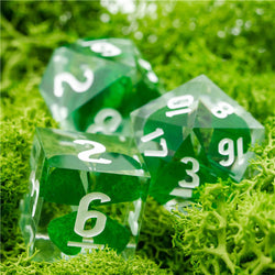 Real Four Leaf Clover 7-Dice Set Sharp Resin RPG DND (Online Only)