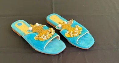 ELINA LINARDAKI TURQUOISE CLEOPATRA SANDALS SIZE 5 (Online Order Only)