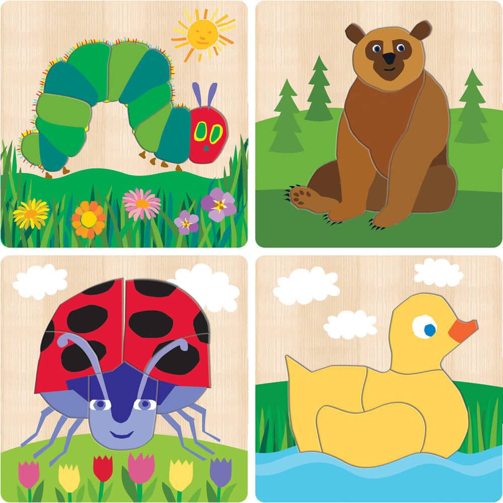 Eric Carle Chunky Wood Puzzles - Kids 4-Pack
