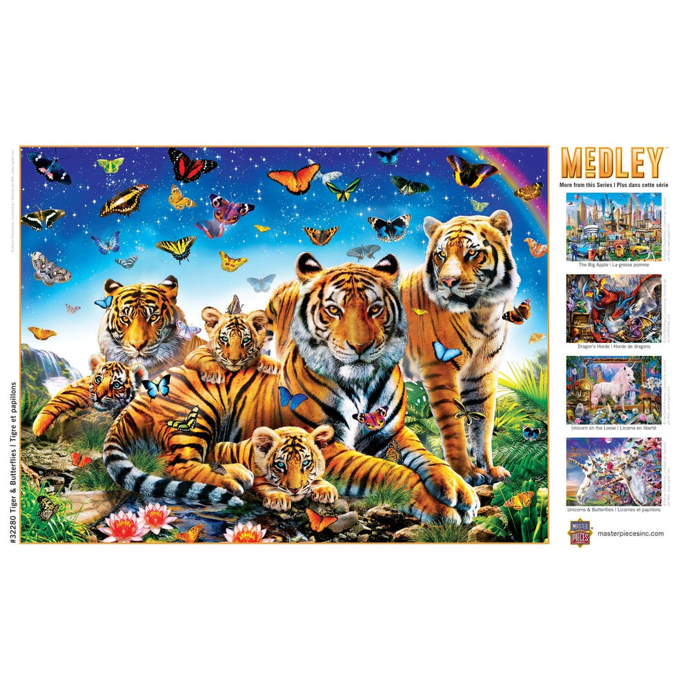 Medley - Tiger & Butterflies 300 Piece EZ Grip Jigsaw Puzzle (ONLINE ORDER ONLY)