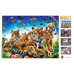 Medley - Tiger & Butterflies 300 Piece EZ Grip Jigsaw Puzzle (ONLINE ORDER ONLY)