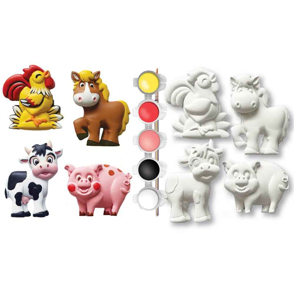 Old MacDonald's Farm - 6-Pack Plaster Magnets Paint Kit
