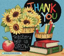 Diamond Art Club – Teachers Help Us Grow Diamond Painting (Round Drill, 25" x 22") (ONLINE ORDER ONLY)