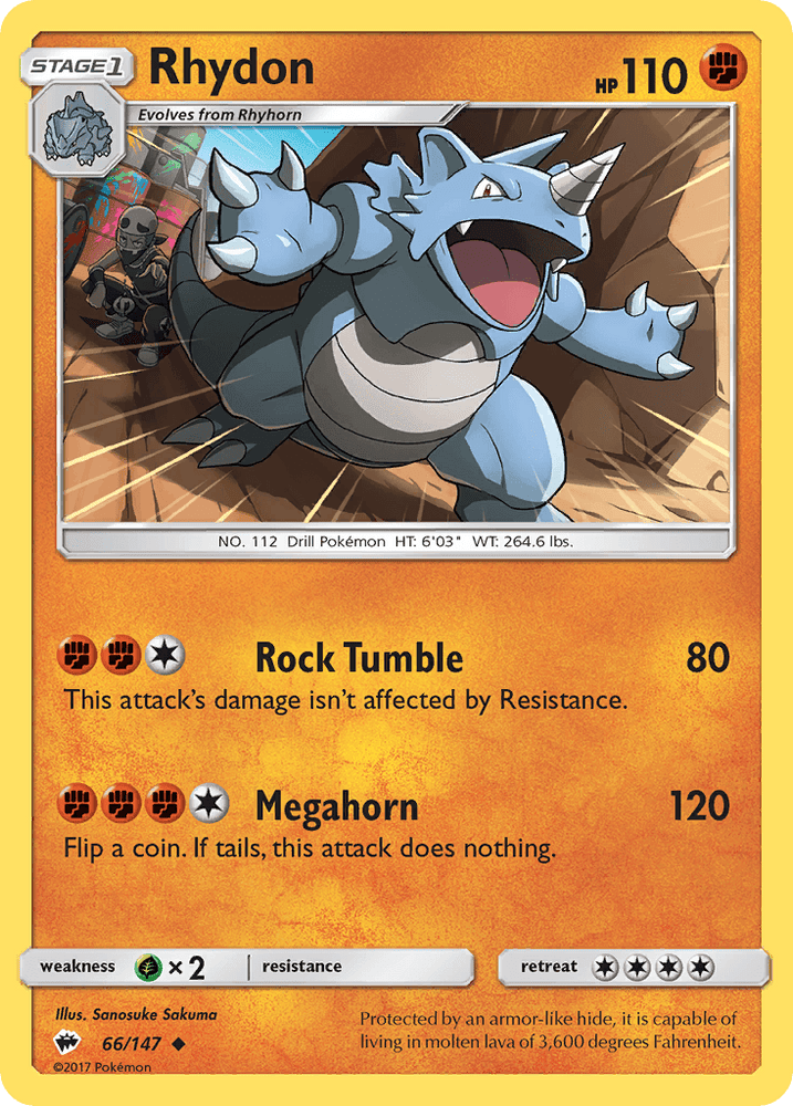 Rhydon (66/147) [Sun & Moon: Burning Shadows] (Online Only)