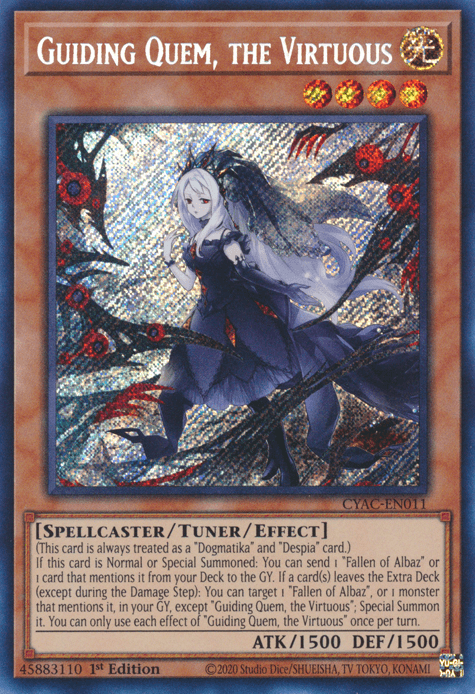 Guiding Quem, the Virtuous [CYAC-EN011] Secret Rare (ONLINE ORDER ONLY)