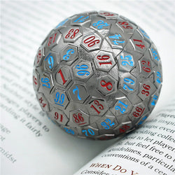 Black* Metal d100 w/ Red and Blue Numbers Dungeons and Dragons RPG (Online Only)