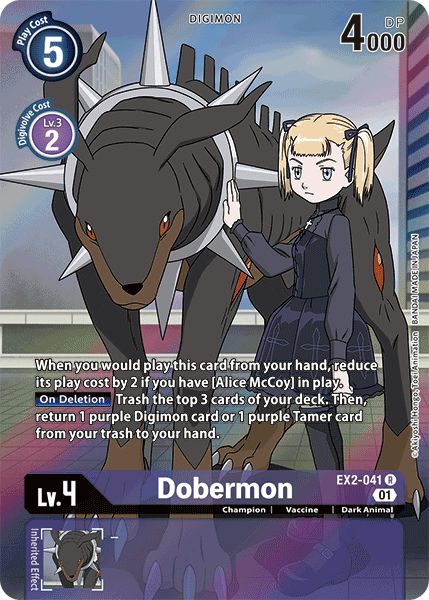 Dobermon [EX2-041] (Alternate Art) [Digital Hazard] (ONLINE ORDER ONLY)