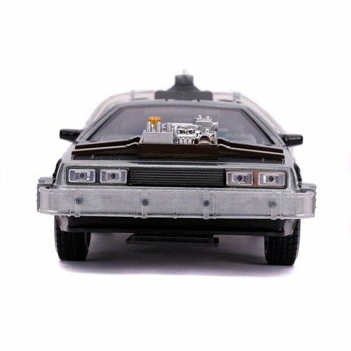 Back to the Future Part III die-cast (white-wall version) 1:24 scale "Hollywood Rides" light-up DeLorean Time Machine (ONLINE ORDER ONLY)