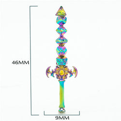 Dice Sword Rainbow 46mm x 9mm Trinket Novelty (Online Only)