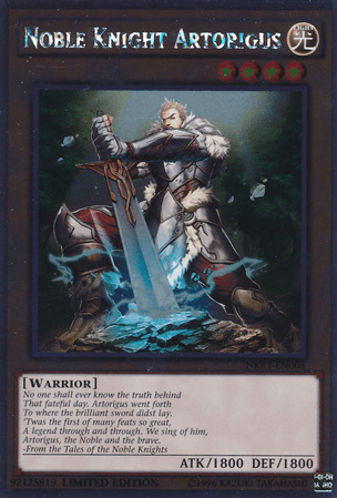 Noble Knight Artorigus [NKRT-EN003] Platinum Rare (ONLINE ORDER ONLY)