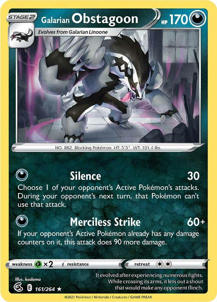 Galarian Obstagoon (161/264) [Sword & Shield: Fusion Strike] (Online Only)