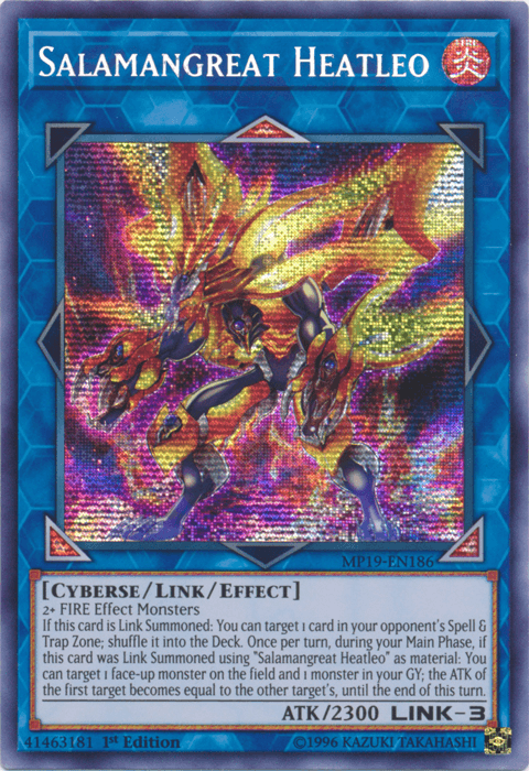 Salamangreat Heatleo [MP19-EN186] Prismatic Secret Rare (ONLINE ORDER ONLY)