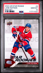 Graded 2024 Upper Deck Star Rookie Lane Hutson #8 Box Set Rookie RC Hockey Card PSA 10 Gem Mint (ONLINE ORDER ONLY)