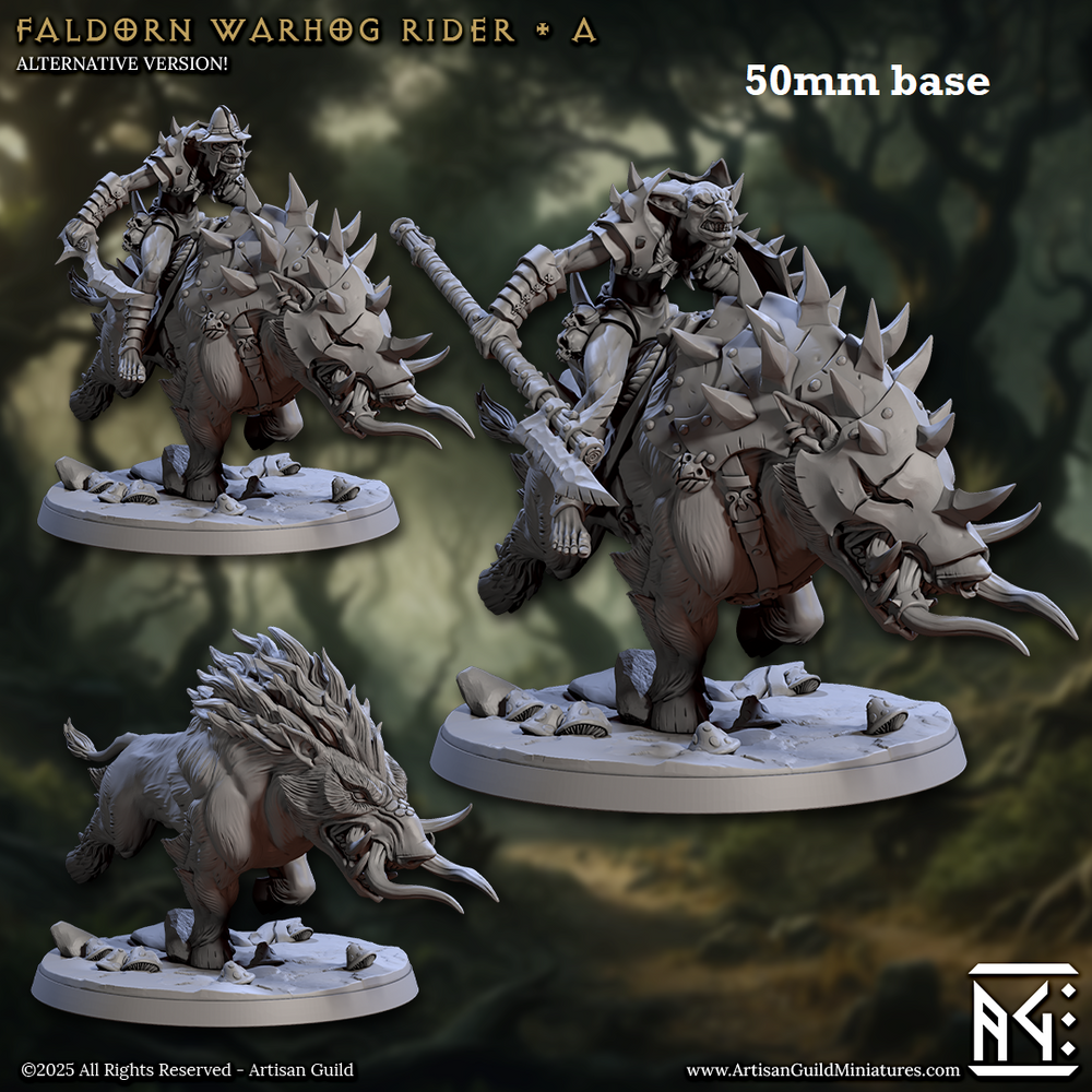 Faldorn Warhog Rider: Sculpt A (Hobgoblin Boar Calvary) (Online Order Only)